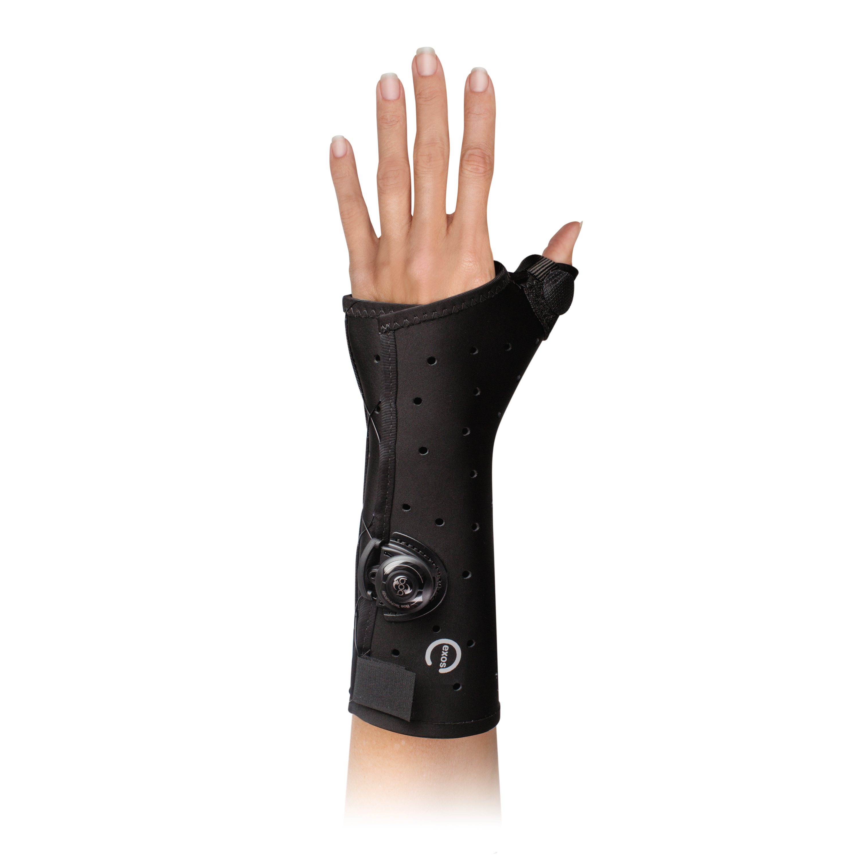 Produktbild EXOS® kurze Daumen-/Hand-/ Unterarmorthese II mit BOA®, Thermoplastisch verformbare Hand-/Unterarmorthese mit Daumeneinschluss zur Immobilisierung