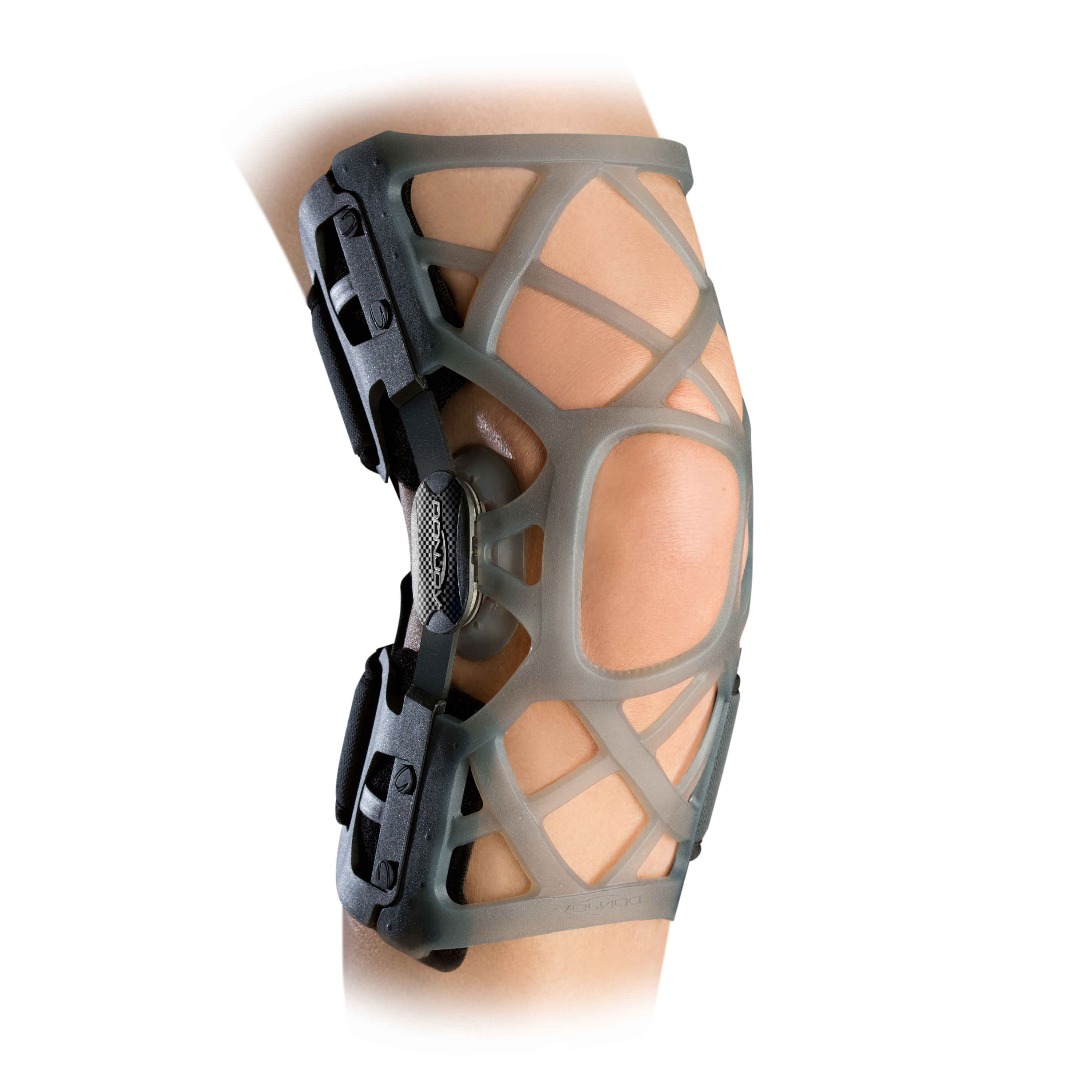 Zusatzbild DONJOY® Matrix OA ohne Strumpf am rechten Bein, Knieorthese zur Entlastung eines Kompartiments nach dem 3-Punkt-Prinzip