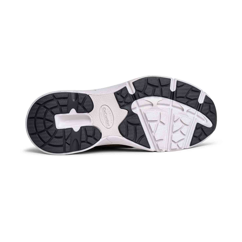 Zusatzbild DR. COMFORT® Roger schwarz-weiß, unten, Orthopädische Schuhe, Weicher Lederschuh mit stabilisierender und dämpfender Laufsohlenkonstruktion für einen sicheren Gang