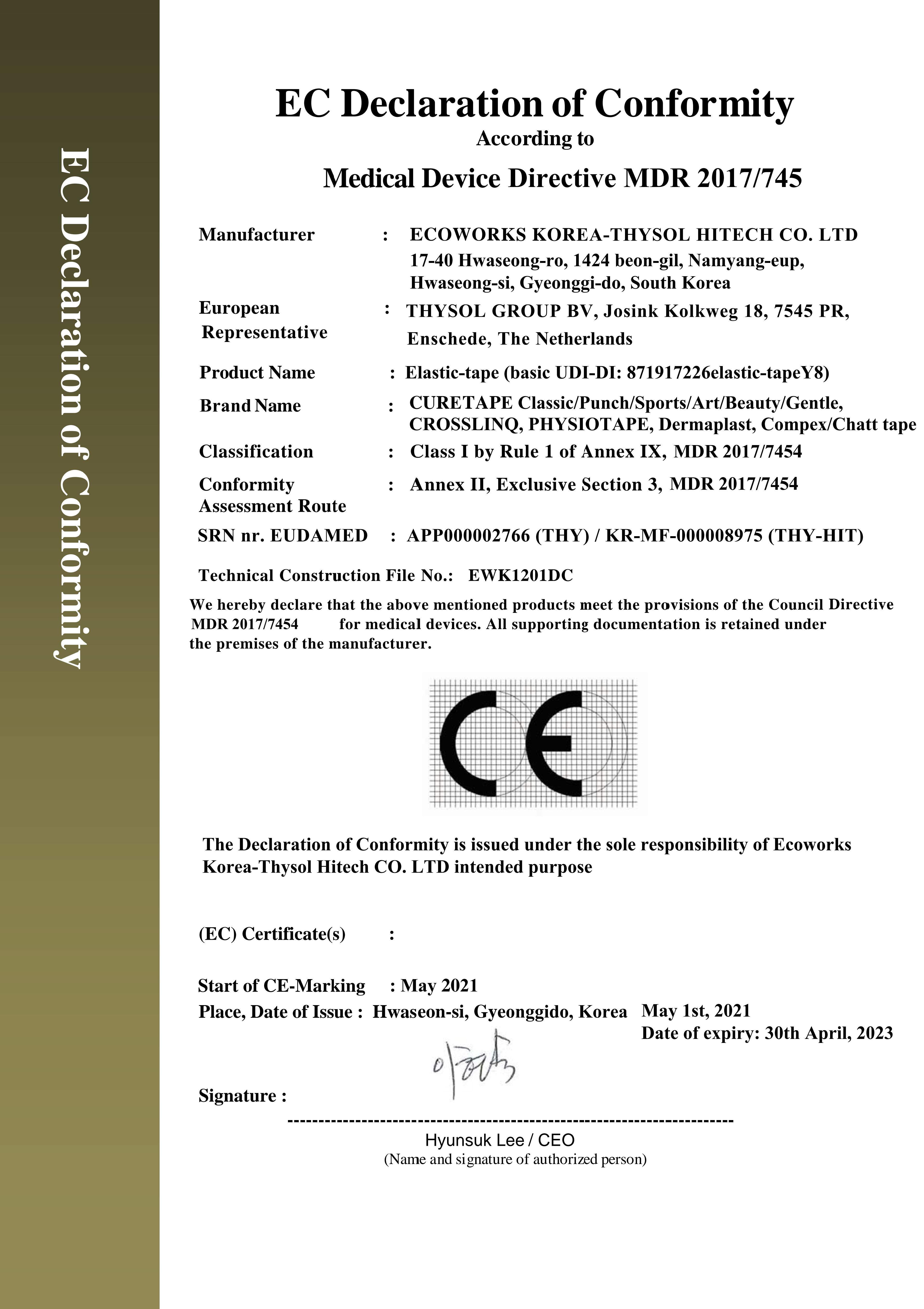 CE Certificate Tape THYSOL MDR 2021 - SRN.pdf