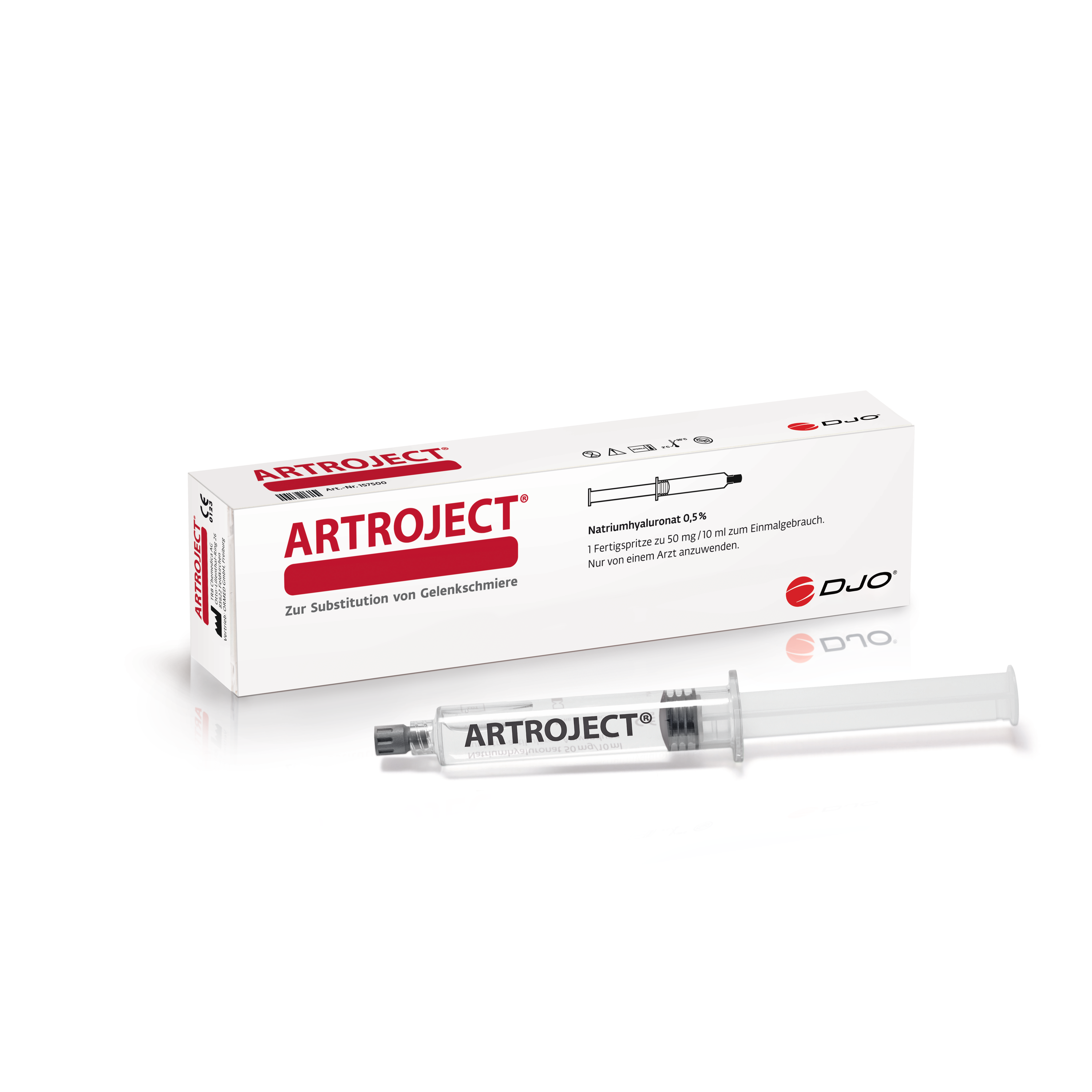 Produktbild ARTROJECT® 1er Fertigspritze, 50mg:10ml, Intraoperative Hyaluronsäure, Inhalt 10 ml