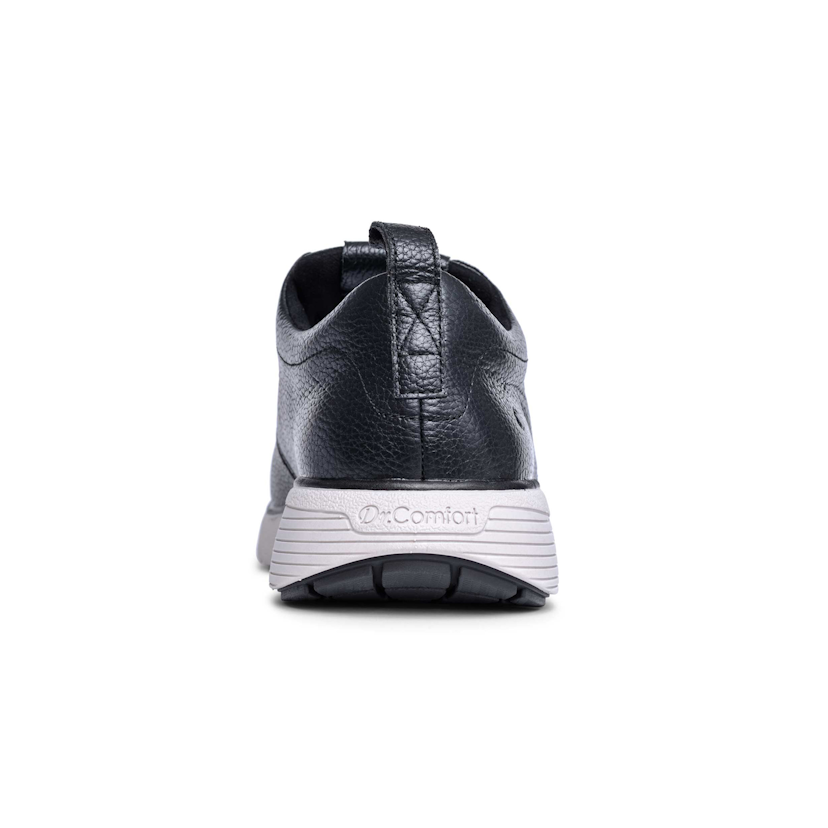 Zusatzbild DR. COMFORT® Roger schwarz-weiß, hinten, Orthopädische Schuhe, Weicher Lederschuh mit stabilisierender und dämpfender Laufsohlenkonstruktion für einen sicheren Gang