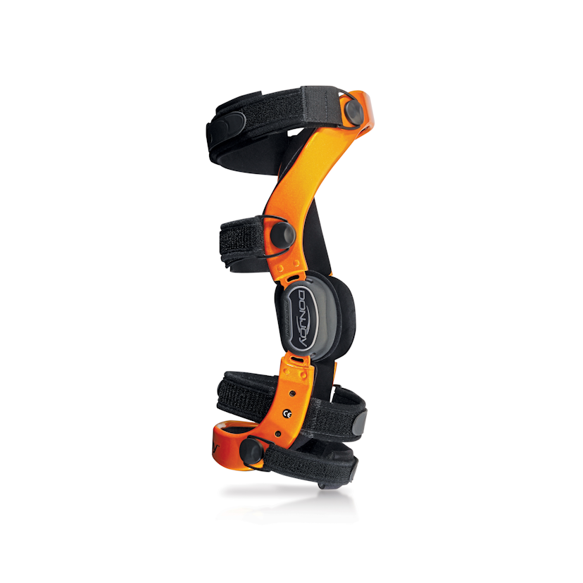 Zusatzbild DONJOY® Defiance® III orange, Maßgefertigte Rahmenorthese zur Führung und Stabilisierung des Kniegelenks mit Extensions-/Flexionsbegrenzung