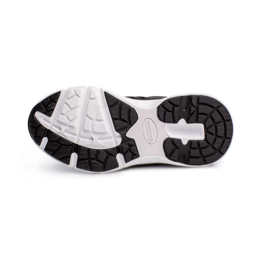 Zusatzbild DR. COMFORT® Grace schwarz, unten, Orthopädische Schuhe, leichter Aktivschuh mit stabilisierender und dämpfender Laufsohlenkonstruktion für einen sicheren Gang