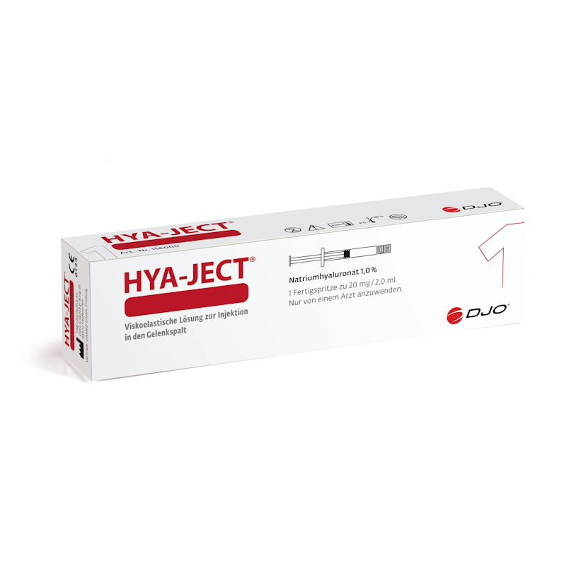 Produktbild HYA-JECT® 1er Fertigspritze, Hyaluronsäure zur intraartikulären Arthrosebehandlung, 20mg:2ml ohne Spritze