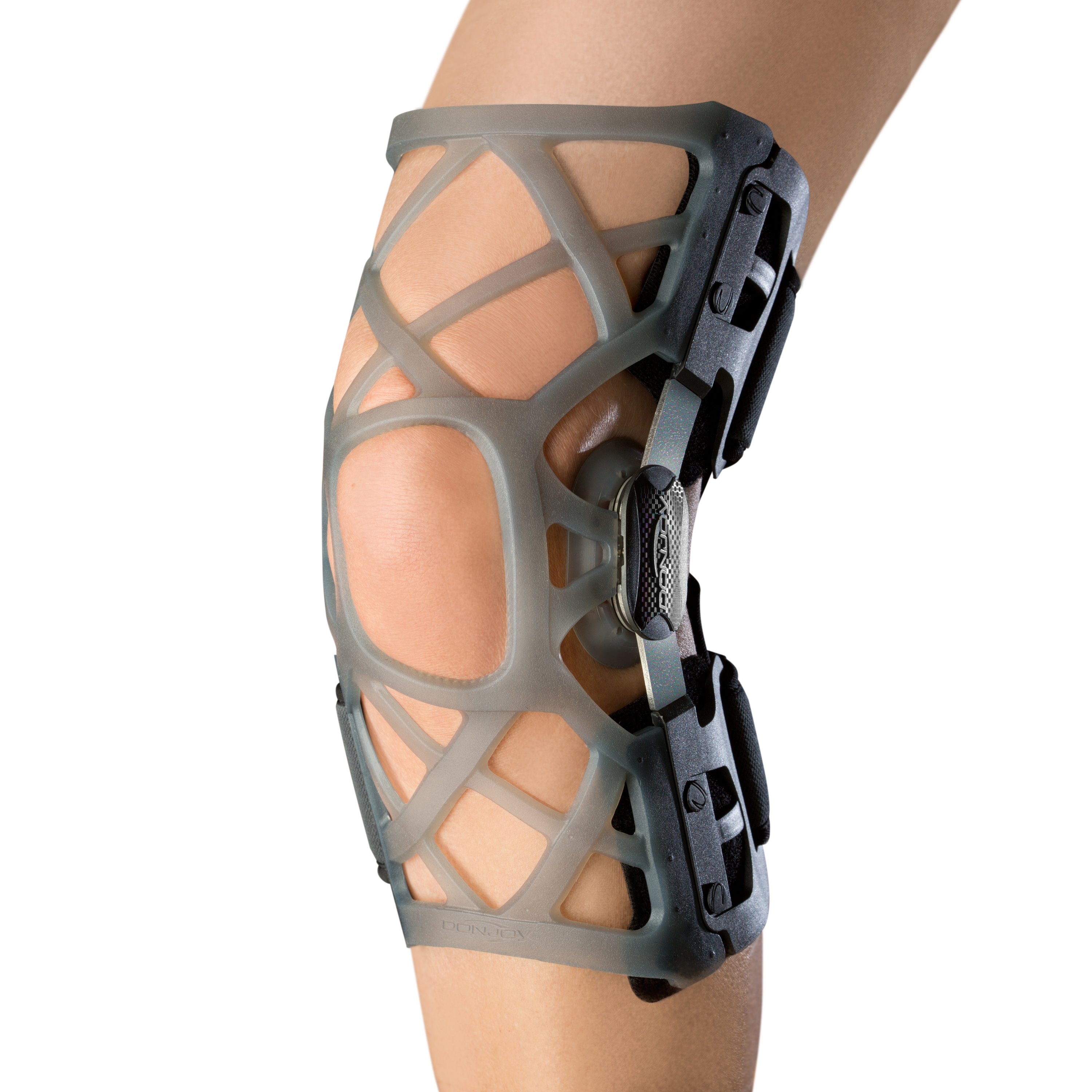 Zusatzbild DONJOY® Matrix OA ohne Strumpf am linken Bein, Knieorthese zur Entlastung eines Kompartiments nach dem 3-Punkt-Prinzip