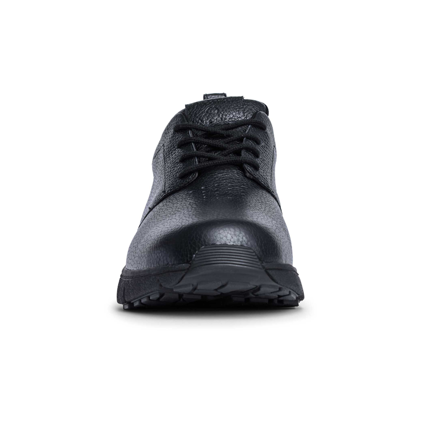Zusatzbild DR. COMFORT® Roger schwarz, vorne, Orthopädische Schuhe, Weicher Lederschuh mit stabilisierender und dämpfender Laufsohlenkonstruktion für einen sicheren Gang