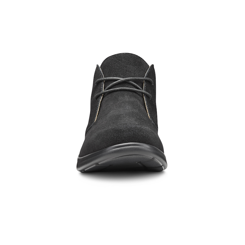 Zusatzbild DR. COMFORT® Cara schwarz, vorne, Orthopädische Schuhe, Wetterfest, modisch und bequem. Aus strapazierfähigem Veloursleder