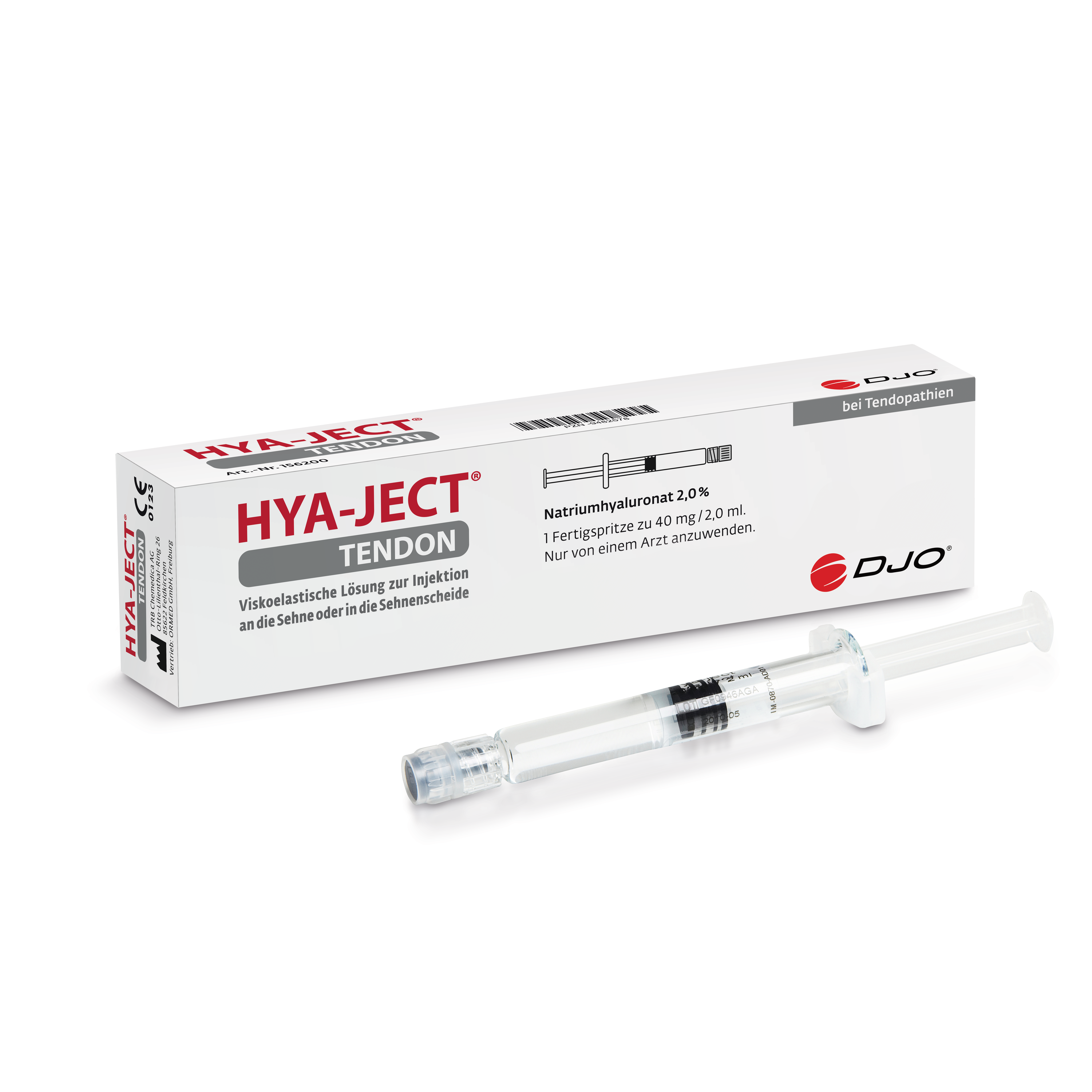 Produktbild HYA-JECT® Tendon 1er Fertigspritze, 2 ml, Hyaluronsäure zur Behandlung von Tendopathien, 40mg:2ml mit Spritze