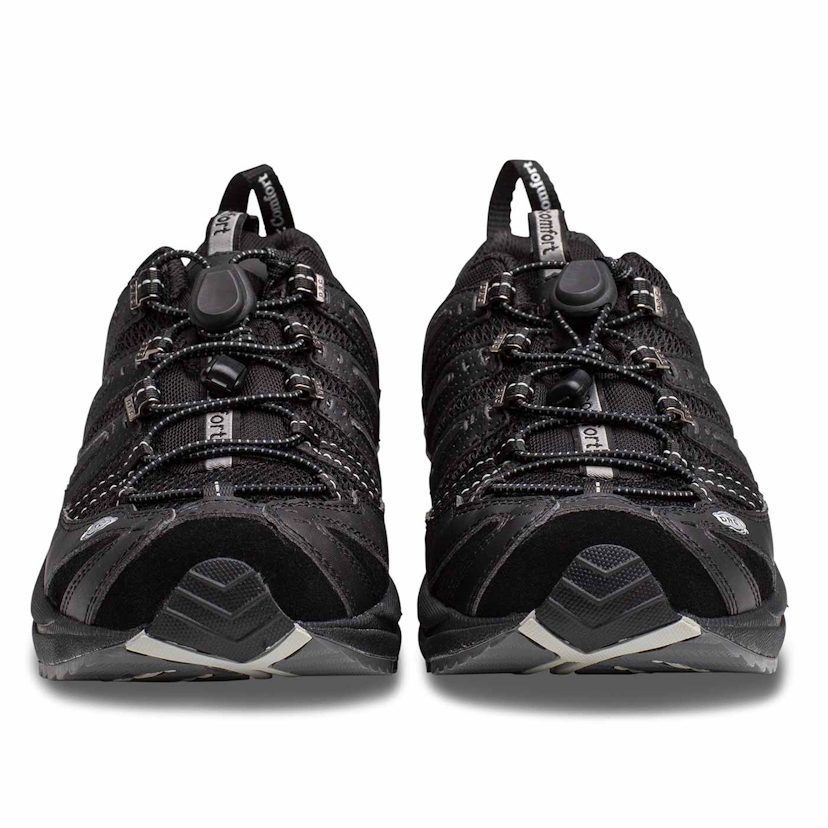 Zusatzbild DR. COMFORT® Performance schwarz, Paar vorne, Orthopädische Schuhe, Ideal für den aktiven Mann. Leichter und komfortabler Freizeitschuh