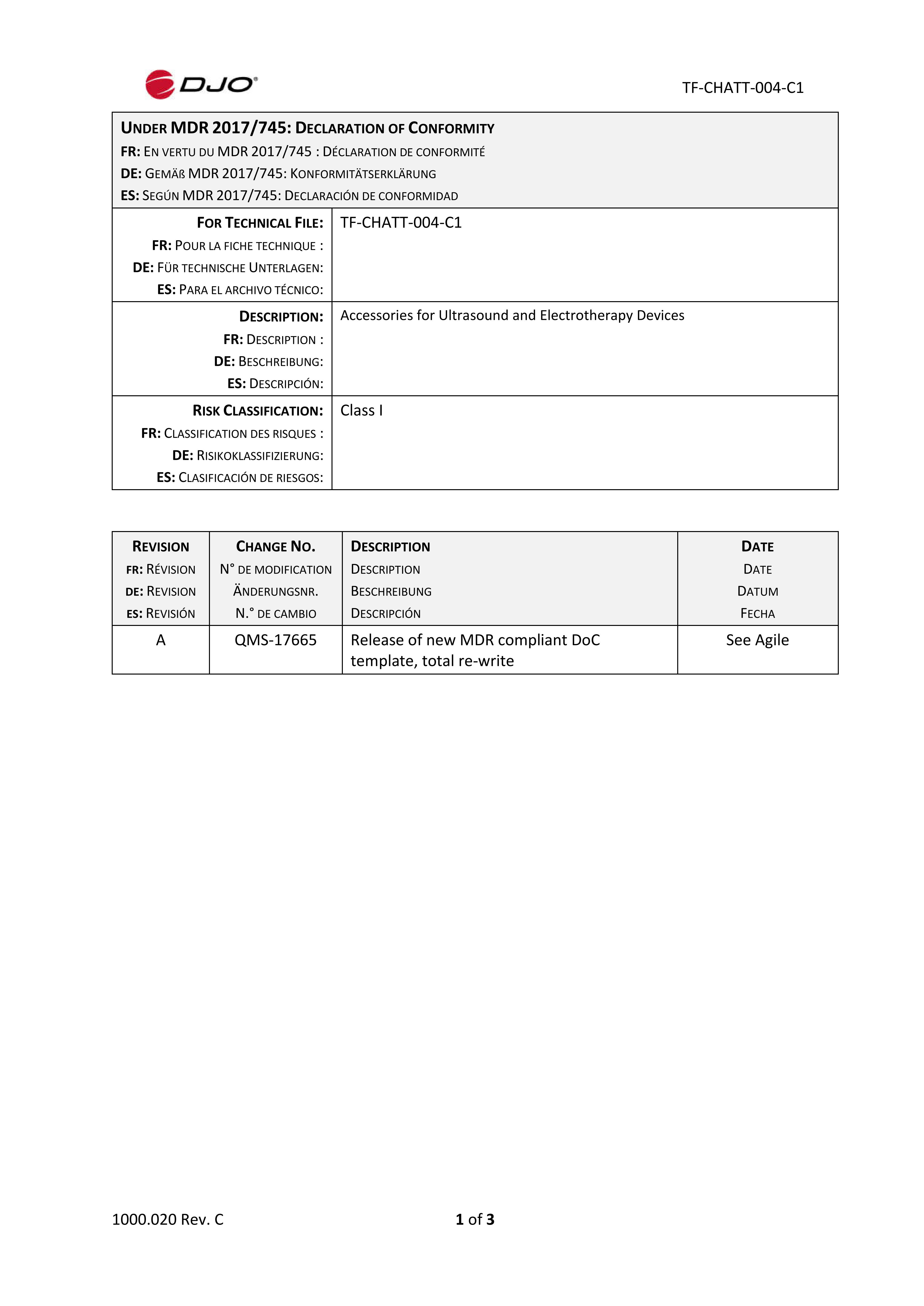 TF-CHATT-004-C1_Rev A_Accessories for Ultrasound and Electrotherapy Class I DoC.pdf