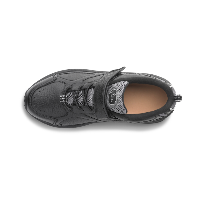 Zusatzbild DR. COMFORT® Spirit schwarz, oben, Orthopädische Schuhe, Klassischer Lederschuh: verbindet die Optik eines Alltagsschuhs mit den Vorteilen eines Trainingsschuhs